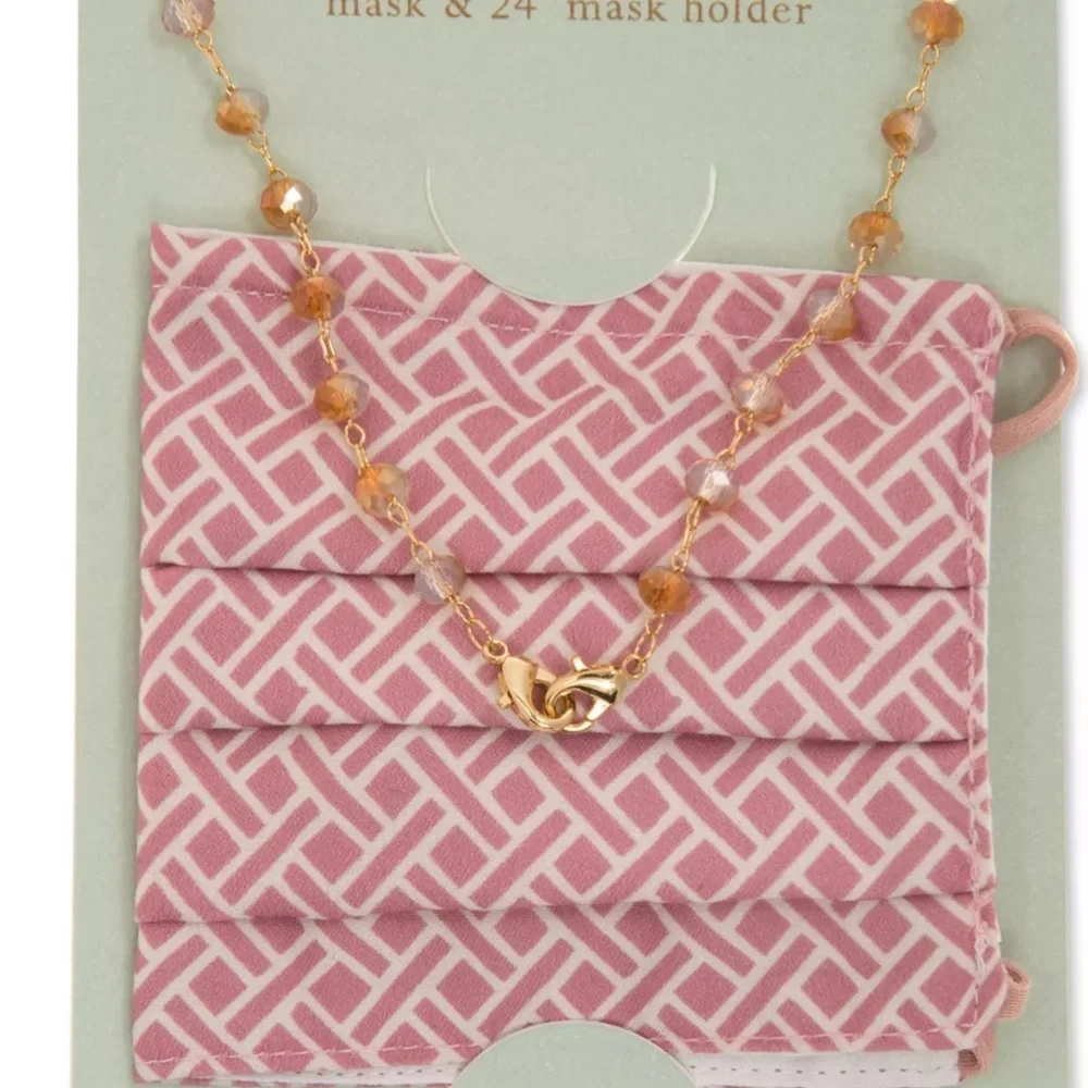 LONNA & LILLY Printed Face Mask & Gold-Tone Beaded 24